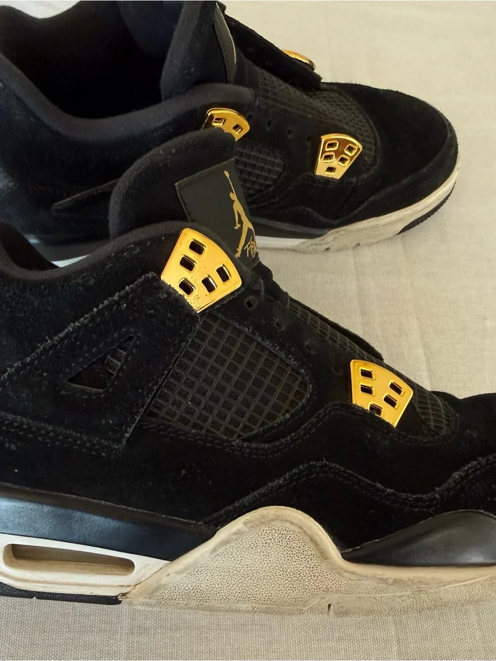 Air Jordan 4 Retro 'Black Gold' Youth Sneakers